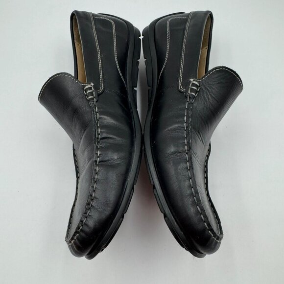 Ecco Mens Black Leather Classic Driving Loafers Size 10 Extra Width Slip-On - Picture 6 of 9